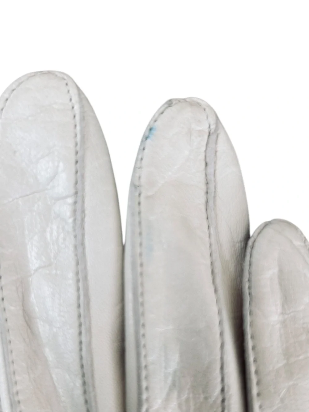4/$20 Vintage Fownes White Leather Dress Gloves Size 7.5 Washable Leather